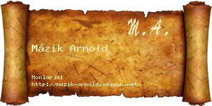 Mázik Arnold névjegykártya